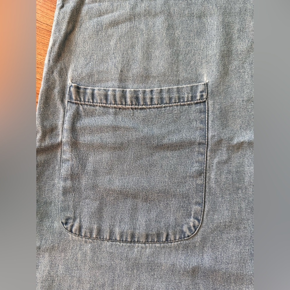Vintage Light Blue Denim Color Tank Midi Seagull Tank Dress w/ Pockets. Medium - Picture 5 of 8